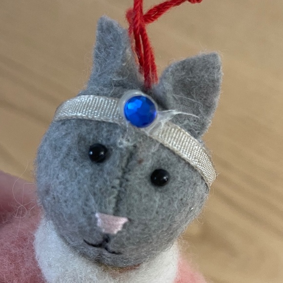 Heart Felts Midwest of Cannon Falls Fancy Cat Ornament Pink & Gray 1920s Flapper - Picture 4 of 8